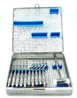 Osteotoame kit cu 10 buc , ciocan , cutie de sterilizare